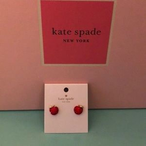 Kate Spade Pave Red Apple Earrings NWT